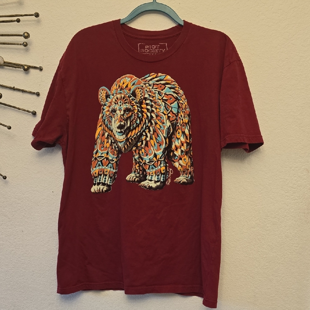 Riot Society Men's Maroon Graphic T-Shirt